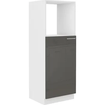 Šatní skříň LEMPERT Skříň pro troubu LARY 26 (60 cm) - šedý lesk