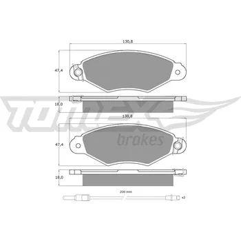 Brzdová destička Sada brzdových destiček, kotoučová brzda TOMEX Brakes 11-751