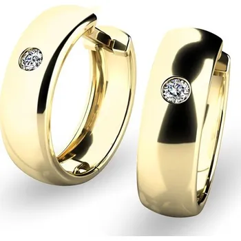Náušnice Dámské náušnice žluté zlato 585/1000 kruhy se zirkony 10916-ZL-ZIR