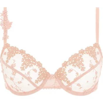 Dámské spodní prádlo Polovyztužená dvoubarevná podprsenka White nights, s kosticemi broskvová 85C