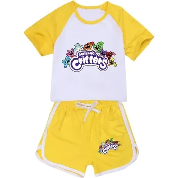 Smiling Critters Dětský letní set triko + kraťasy na motivy oblíbených postaviček "Smiling Critters" (vel. 100 - 170) Barva: žlutá 8, Velikost: 130 (6-7 let)