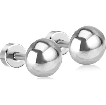 Náušnice Nerezové kulaté náušnice - Stříbrná,5mm