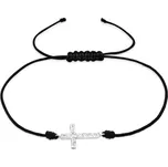 Majya Náramek černý s přívěskem KŘÍŽEK Ag/; ≤0,54 g 10590
