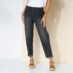 Pohodlné strečové džíny mom s pružným pasem černá 36