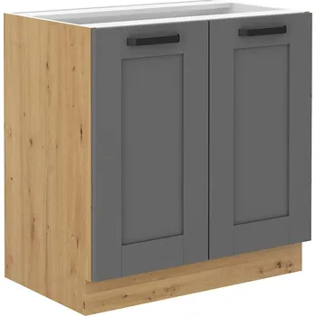 Koupelnový nábytek LEMPERT Dolní skříňka LUNY 2 (80 cm) dustgrey / dub artisan