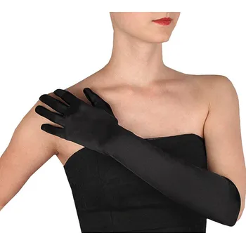 Rukavice Dlouhé společenské rukavice saténové, barva 1 (55 cm) černá