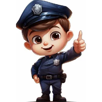 Jedlá dekorace na dort Jedlý papír policista 19,5cm