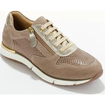 Dámské tenisky Kožené tenisky se zipem a tkaničkami béžová 36
