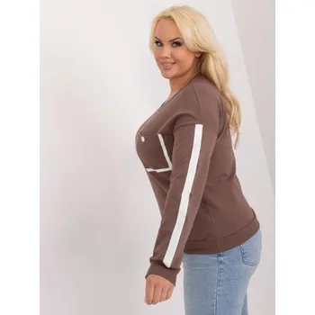 Dámská halenka Dámská halenka plus size s kapsami hnědá