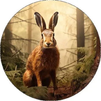 Jedlá dekorace na dort Jedlý papír zajíc v lese 19,5cm