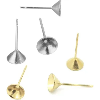 Módní doplněk Ocelové dříky s rivoli lůžkem 3-6mm - 1ks+B - 3mm / Nerez SL / 1Ks