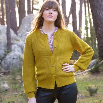 Dámský svetr Krátký svetr s knoflíky mechová 38/40