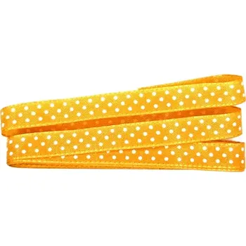 Stuha Stuha taftová HOT SPOT MINI oranžová 12mm x 2m (6,-Kč/m) (Stuha skládaná, oranžová, jednostranný potisk bílé puntíky, okraje zpevněné tkaním)