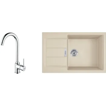 Granitový dřez Set Franke (dřez S2D 611-78 XL béžová+ baterie FP 9000.031) + 5 % sleva v košíku s kódem SLEVA5