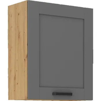 Kuchyňská skříňka LEMPERT Horní skříňka LUNY 13 (60 / 72 cm) dustgrey / dub artisan