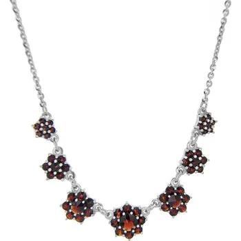 Náhrdelník Český Granát Český granát náhrdelník stříbrný 170011 červená