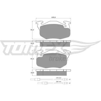 Brzdová destička Sada brzdových destiček, kotoučová brzda TOMEX Brakes 10-341