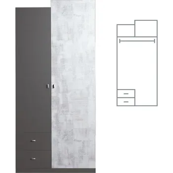 Nábytek MEBLAR Skříň TOBI TA3 Barva: grafit / enigma