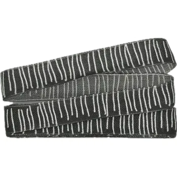 Stuha Stuha skládaná SAFARI černá 15mm x 2m (7,-Kč/m) (Stuha tkaná, jednolící, s vetkaným vlascem v obou okrajích)