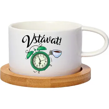 Hrnek makronka - Vstávat! Barva hrnečku: Bílá