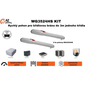 Pohon brány KIT-HI-SPEED rychlý pohon pro křídlovou bránu do 3m jednoho křídla