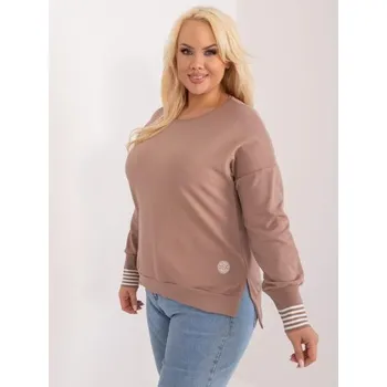 Dámská halenka Dámská halenka plus size s rozparky tmavě béžová