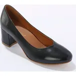 Kožené lodičky na podpatku černá 36