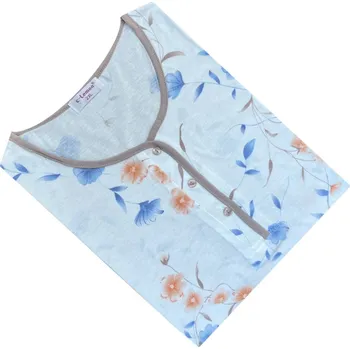 Dámské noční prádlo Dámská bavlněná noční košile C-Lemon - BL3314-T Barva: Krémová, Velikost: 4XL