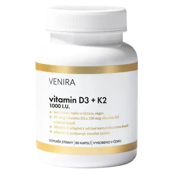 VENIRA Vitamin D3 + K2 80 cps.