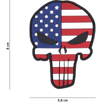 Nášivka 101 Inc. Company Nášivka na suchý zip Punisher USA (plast 3D) - full color (101 INC)