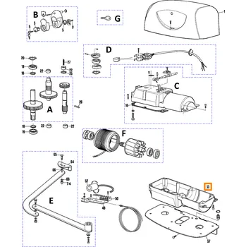Pohon brány Nice BMGBR02.45672 hliníkové pouzdro HYPPO - otvory se závitem