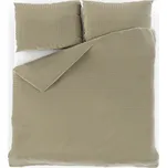 Kvalitex Saténové povlečení s proužkem cappuccino 140 x 200, 70 x 90 cm zipový uzávěr