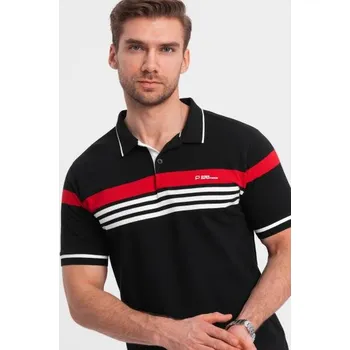 Pánské oblečení Pánská polokošile s tříbarevnými pruhy černá