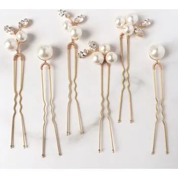 Souprava šperků B-TOP Sada 6 ks svatebních vlásenek PERLA