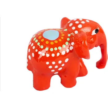 Ručně malovaná soška slona z pryskyřice Bawah Jingga