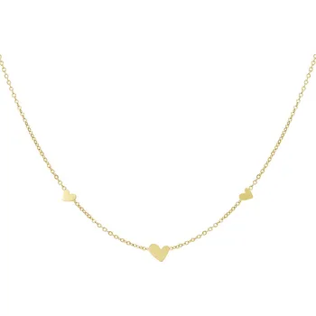 Náhrdelník ORNAMENTI Pozlacený náhrdelník With Hearts gold