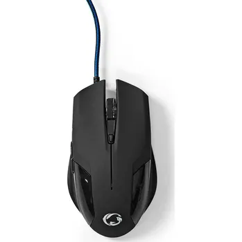 Myš Gaming Mouse GMWD110BK kabelové | 1200 / 2400 / 4800 / 7200 dpi | Nastavitelné DPI | Počet tlačítek: 6 | Programovatelná tlačítka | Pro praváky | 1.50 m | Bez Osvětlení