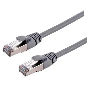 Síťový kabel C-TECH Kabel patchcord Cat6a, S/FTP, šedý, 5m