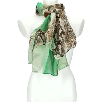 Šála Letní dámský barevný šátek 180x70 cm zelená