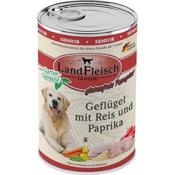 Krmivo pro psa LandFleisch Dog Classic Senior drůbež s rýží a paprikou 6 × 400 g