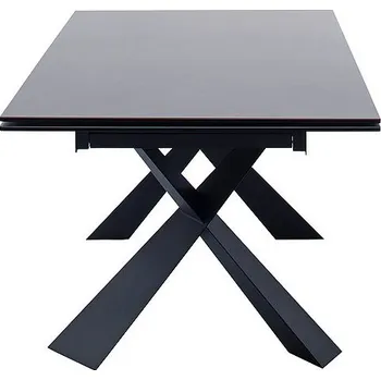 Jídelní stůl Rozkládací jídelní stůl BADESI antracit, podnož černá matná