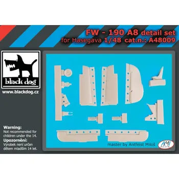 Plastikový model Blackdog 1/48 Fw-190 A8 detail set (HAS)
