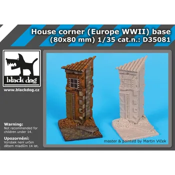 Plastikový model Blackdog 1/35 House corner base - Europe WWII (80x80 mm)