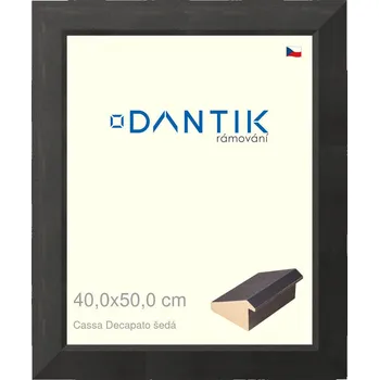 Rám na obraz DANTIK rámeček 40x50 | Caa Decapato černá (Sklo Čiré) (Vyrobeno s láskou u nás v DANTIKU)