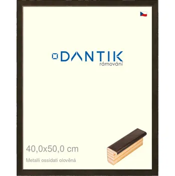 Rám na obraz DANTIK rámeček 40x50 | Metalli oidati olověná (Sklo Čiré) (Vyrobeno s láskou u nás v DANTIKU)