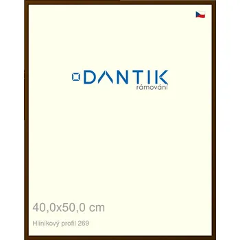 Rám na obraz DANTIK rámeček 40x50 | ALU profil 7269 Hnědá umbra broušená (Sklo Čiré) (Vyrobeno s láskou u nás v DANTIKU)