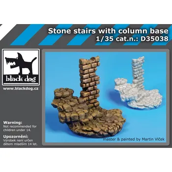 Plastikový model Blackdog 1/35 Stone stairs with column base