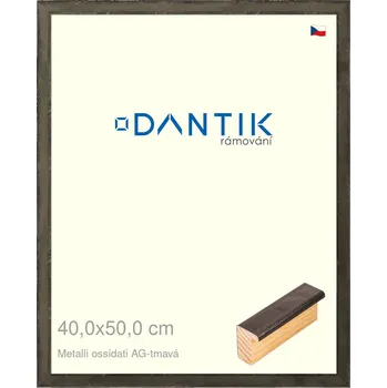 Rám na obraz DANTIK rámeček 40x50 | Metalli oidati AG tmavá (Sklo Čiré) (Vyrobeno s láskou u nás v DANTIKU)