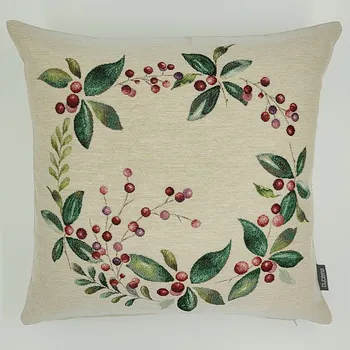 Dekorativní polštářek BYTEMA Vánoční gobelínový povlak JEMNÁ JASMÍNA 45 x 45 cm
