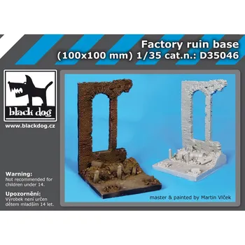Plastikový model Blackdog 1/35 Factory ruin base (100x100 mm)